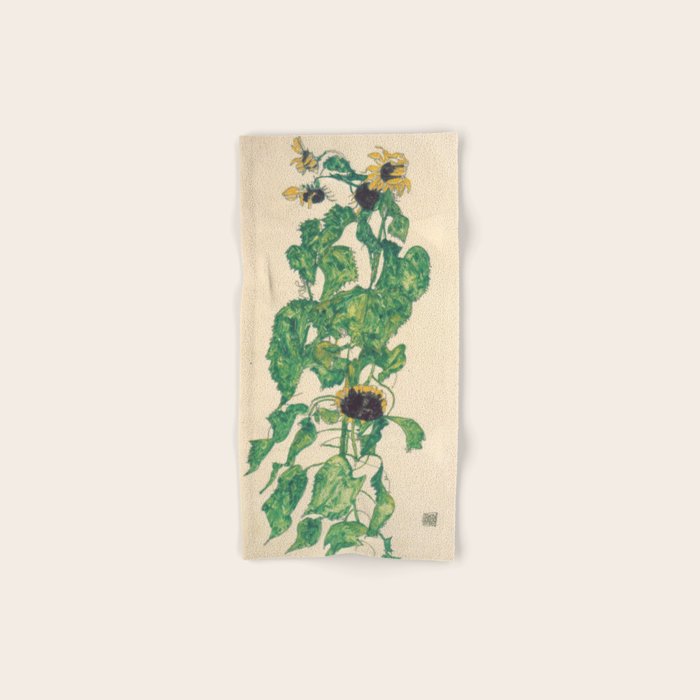 Egon Schiele "Sonnenblumen" Bath Towel Gallery Image 1