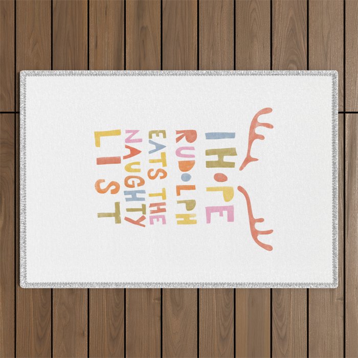 Hope Rudolph Eats The Naughty List Outdoor Rug Gallery Image 1