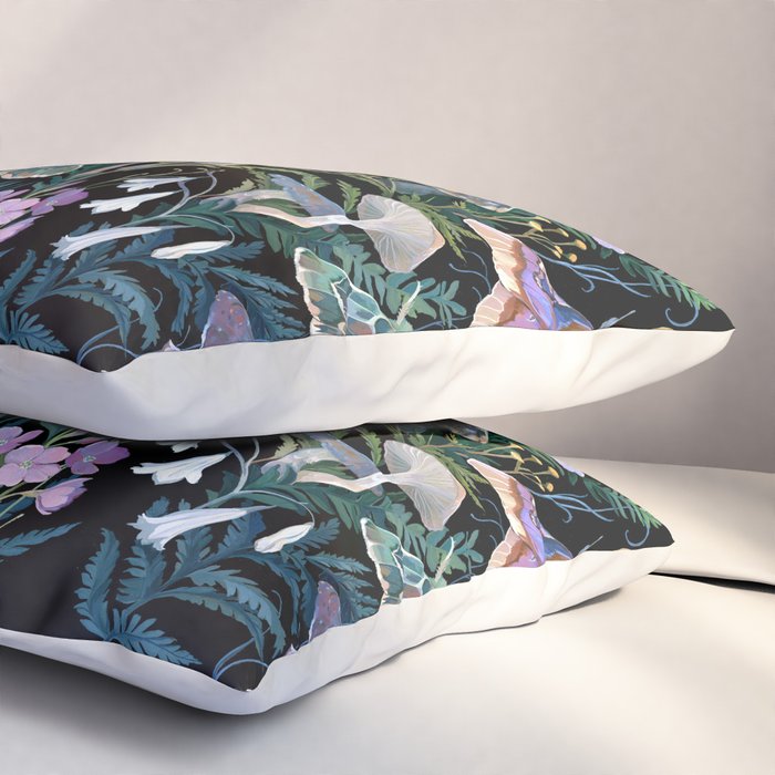 Sphinx Moth Moon Garden Pillow Sham Gallery Image 3