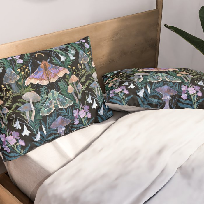 Sphinx Moth Moon Garden Pillow Sham Gallery Image 2