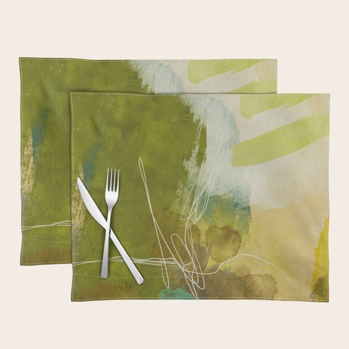 summer landscape 1 triptych abstract art Placemat Gallery Image 1