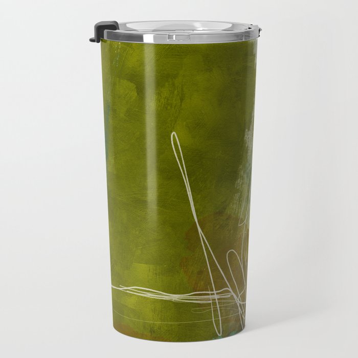 summer landscape 1 triptych abstract art Travel Mug Gallery Image 3