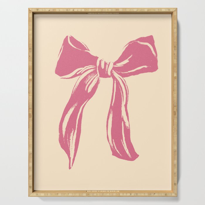 Big Pink Ribbon Serving Tray Gallery Image 1