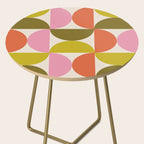 Mid Century Modern Shapes - Pink, Olive Green & Orange Side Table Gallery Image 2
