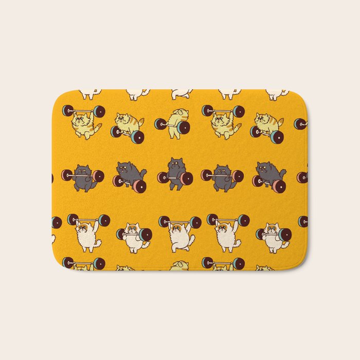 Olympic Lifting Cat Bath Mat Gallery Image 1