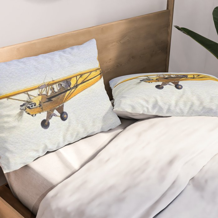 J-3 Piper Cub Aircraft Pillow Sham Gallery Image 2