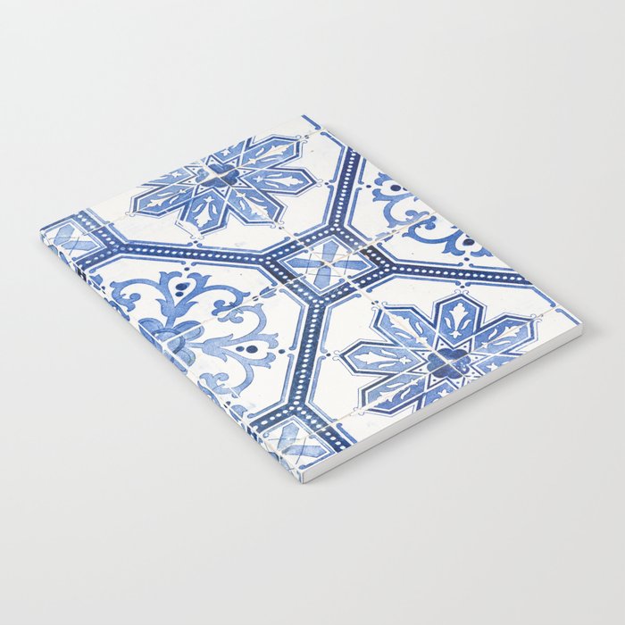 Blue Portugese Tile Pattern | Colorful Travel Photography in Portugal | Azulejos House Design Art Print Notebook Gallery Image 1