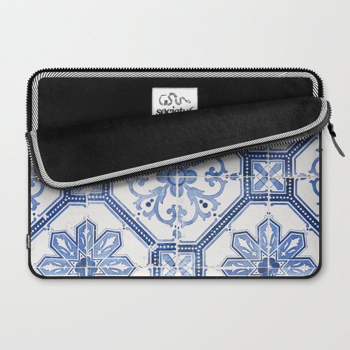 Blue Portugese Tile Pattern | Colorful Travel Photography in Portugal | Azulejos House Design Art Print Laptop Sleeve Gallery Image 2