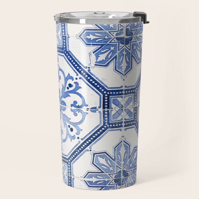 Blue Portugese Tile Pattern | Colorful Travel Photography in Portugal | Azulejos House Design Art Print Travel Mug Gallery Image 2