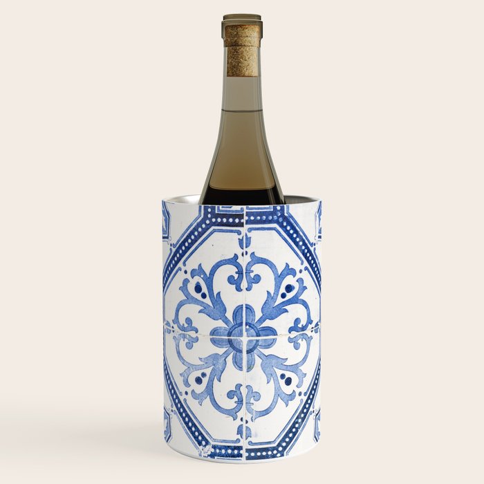Blue Portugese Tile Pattern | Colorful Travel Photography in Portugal | Azulejos House Design Art Print Wine Chiller Gallery Image 1