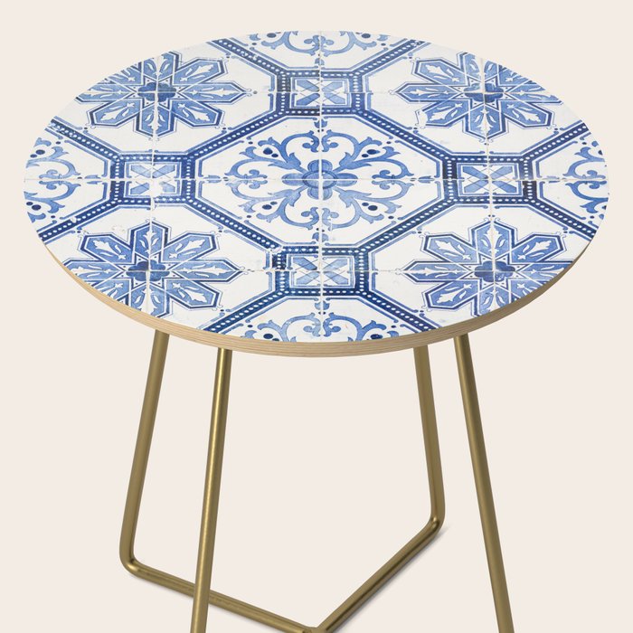 Blue Portugese Tile Pattern | Colorful Travel Photography in Portugal | Azulejos House Design Art Print Side Table Gallery Image 2