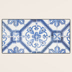 Blue Portugese Tile Pattern | Colorful Travel Photography in Portugal | Azulejos House Design Art Print Desk Mat Gallery Image 3