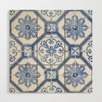 Blue Portugese Tile Pattern | Colorful Travel Photography in Portugal | Azulejos House Design Art Print Wood Wall Art Gallery Image 1
