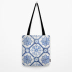 Blue Portugese Tile Pattern | Colorful Travel Photography in Portugal | Azulejos House Design Art Print Tote Bag Gallery Image 2