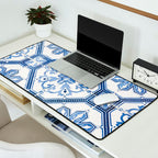 Blue Portugese Tile Pattern | Colorful Travel Photography in Portugal | Azulejos House Design Art Print Desk Mat Gallery Image 2