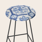 Blue Portugese Tile Pattern | Colorful Travel Photography in Portugal | Azulejos House Design Art Print Stool Gallery Image 2