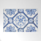 Blue Portugese Tile Pattern | Colorful Travel Photography in Portugal | Azulejos House Design Art Print Welcome Mat Gallery Image 1