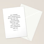 Be Strong And Courageous, Joshua 1 9 Print, Bible Verse Wall Art, Christian Decor, Scripture Quote  Stationery Card Gallery Image 2