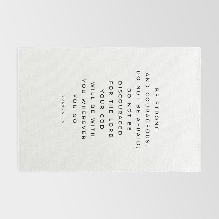 Be Strong And Courageous, Joshua 1 9 Print, Bible Verse Wall Art, Christian Decor, Scripture Quote  Rug Gallery Image 2