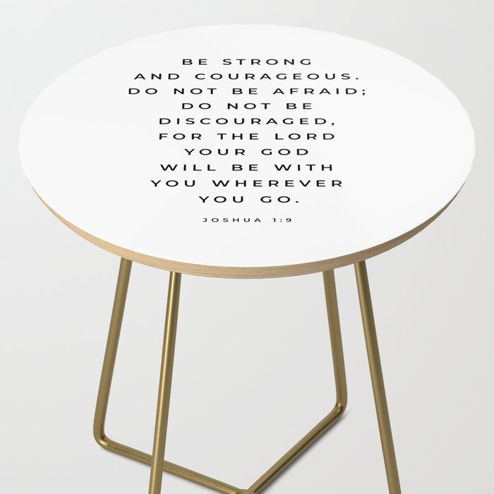Be Strong And Courageous, Joshua 1 9 Print, Bible Verse Wall Art, Christian Decor, Scripture Quote  Side Table Gallery Image 2