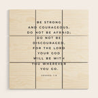 Be Strong And Courageous, Joshua 1 9 Print, Bible Verse Wall Art, Christian Decor, Scripture Quote  Wood Wall Art Gallery Image 1