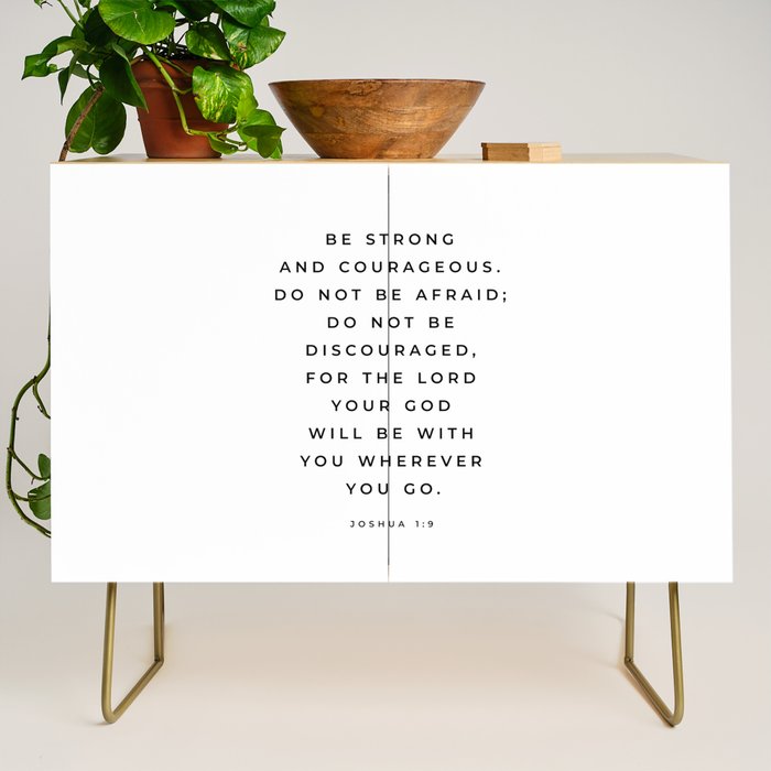 Be Strong And Courageous, Joshua 1 9 Print, Bible Verse Wall Art, Christian Decor, Scripture Quote  Credenza Gallery Image 1