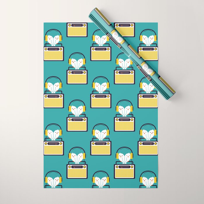 Radio Mode Love Wrapping Paper Gallery Image 1