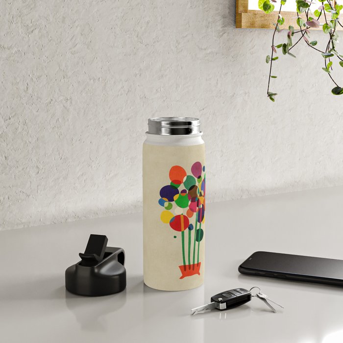 Happy flowers in the vase Water Bottle Gallery Image 4