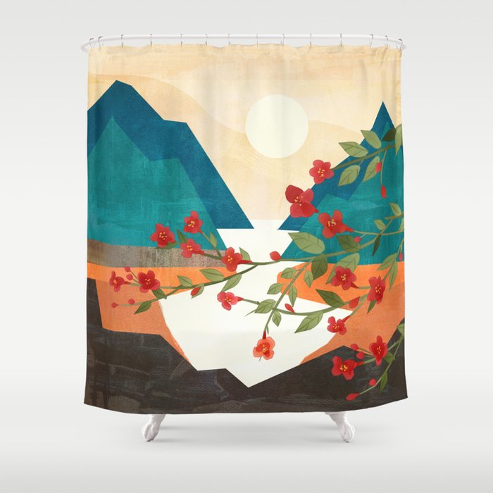  Warm spring sunshine at the bay Shower Curtain Gallery Image 1