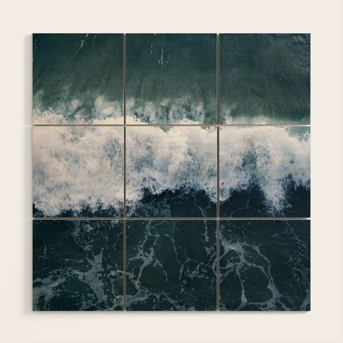 Ocean Wave Aerial Wood Wall Art Gallery Image 1