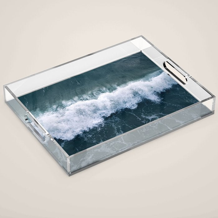 Ocean Wave Aerial Acrylic Tray Gallery Image 1