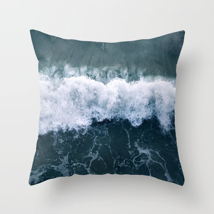 Ocean Wave Aerial Throw Pillow Gallery Image 6