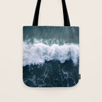 Ocean Wave Aerial Tote Bag Gallery Image 1