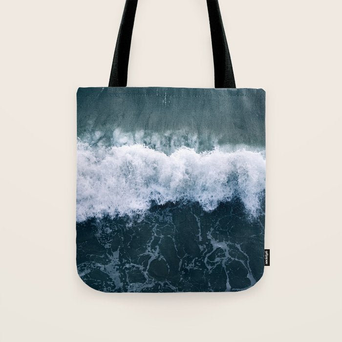 Ocean Wave Aerial Tote Bag Gallery Image 1