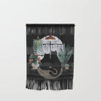 Rainy Day Cats on Black Wall Hanging Gallery Image 1