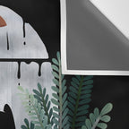 Rainy Day Cats on Black Wall Tapestry Gallery Image 3
