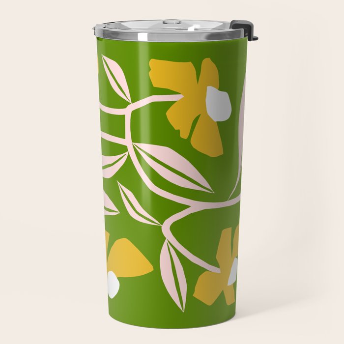 Yellow Flower Vine Travel Mug Gallery Image 2