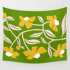 Yellow Flower Vine Wall Tapestry Gallery Image 4