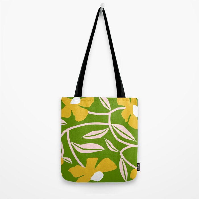 Yellow Flower Vine Tote Bag Gallery Image 2