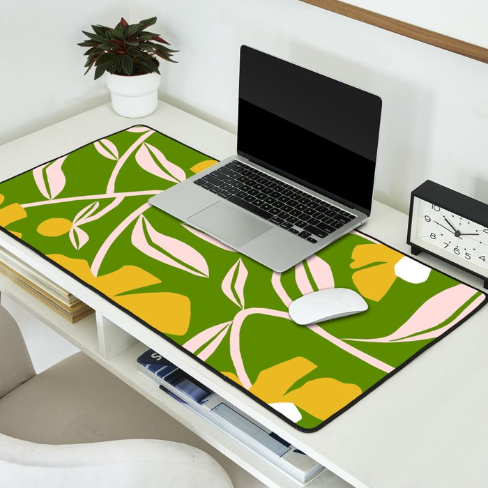 Yellow Flower Vine Desk Mat Gallery Image 2