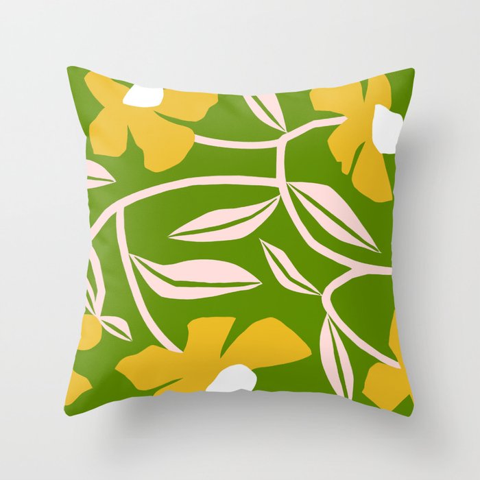 Yellow Flower Vine Throw Pillow Gallery Image 6