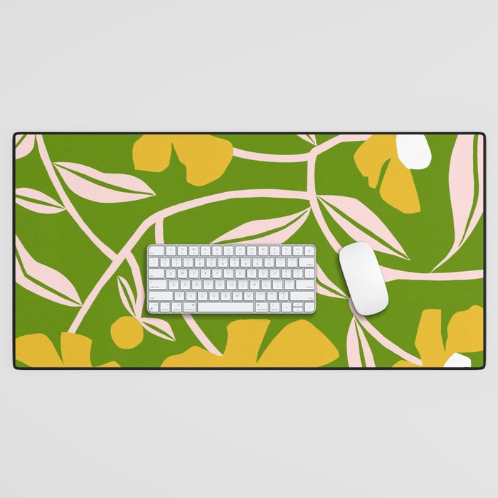Yellow Flower Vine Desk Mat Gallery Image 1