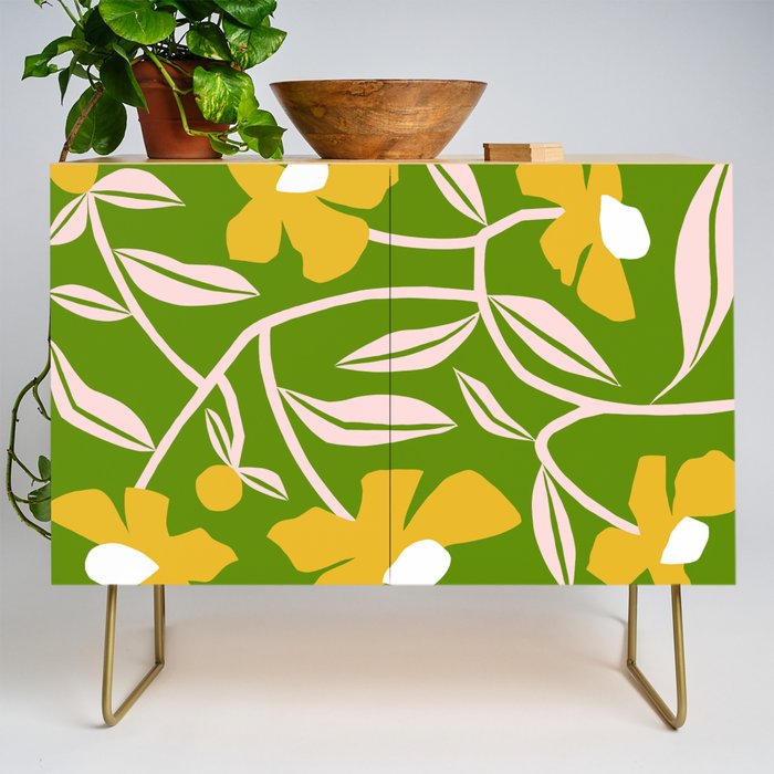 Yellow Flower Vine Credenza Gallery Image 1