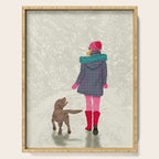A Girl Her Dog and the Snow Serving Tray Gallery Image 1