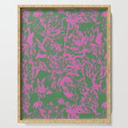 Pink petals on green Serving Tray Gallery Image 1