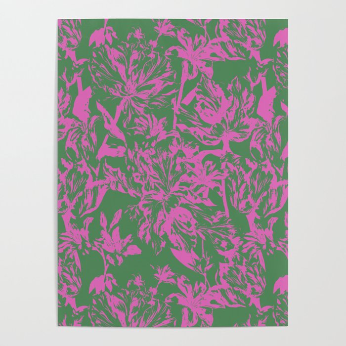 Pink petals on green Poster Gallery Image 4