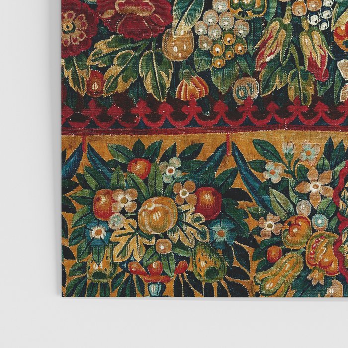 Medieval Unicorn Midnight Floral Garden Poster Gallery Image 3