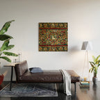 Medieval Unicorn Midnight Floral Garden Wood Wall Art Gallery Image 2