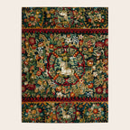 Medieval Unicorn Midnight Floral Garden Poster Gallery Image 4
