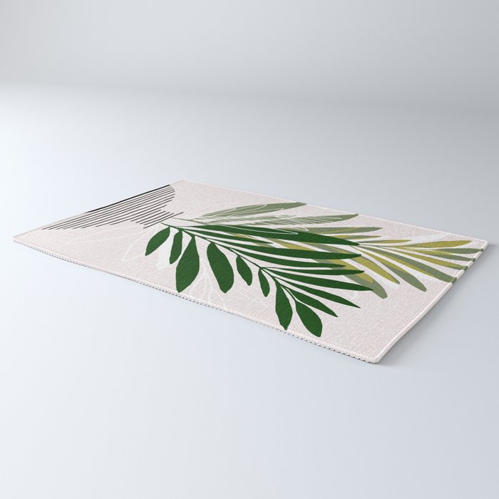 Olive Branches Contemporary Botanical Art Rug Gallery Image 3